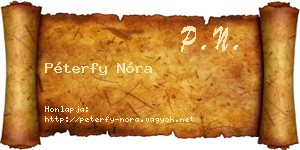 Péterfy Nóra névjegykártya