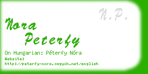 nora peterfy business card